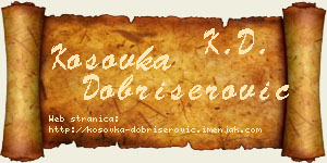 Kosovka Dobrišerović vizit kartica